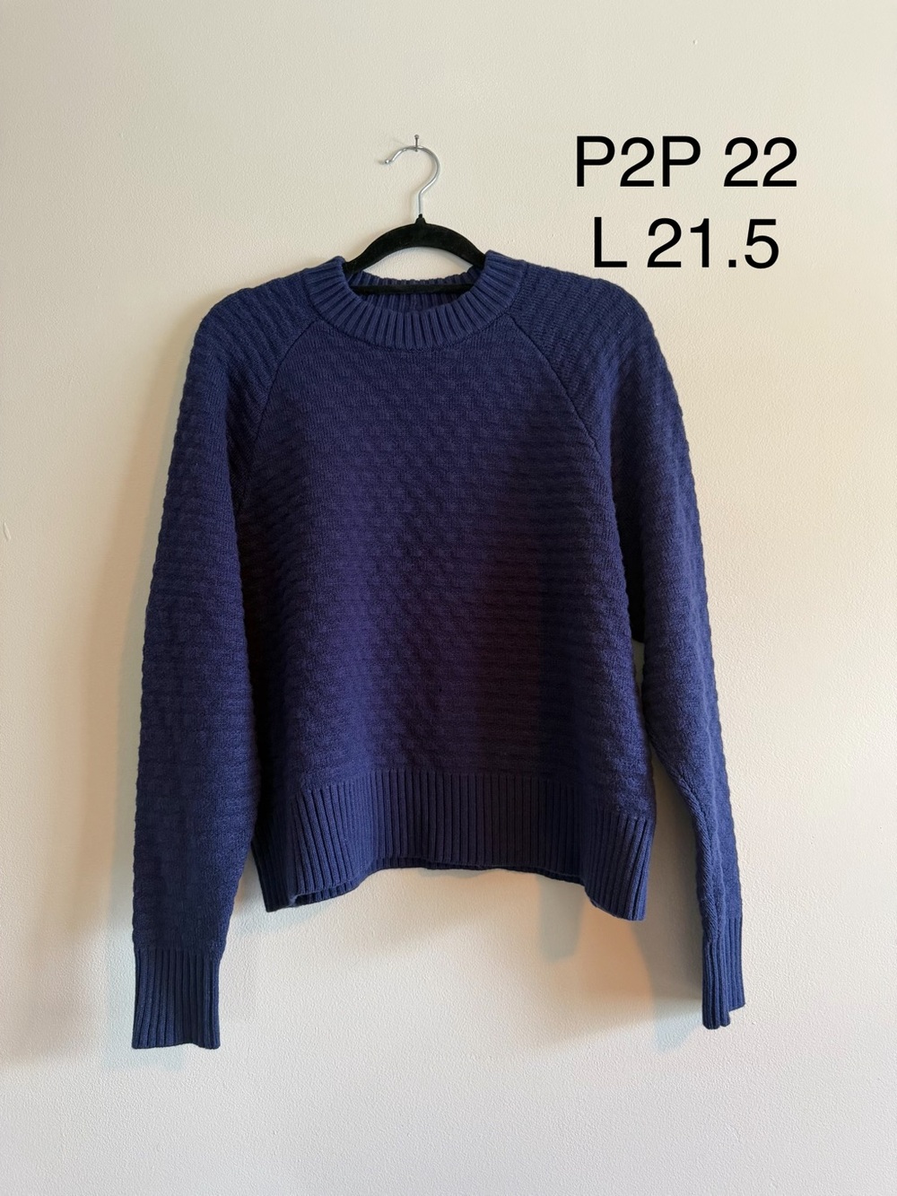 Lululemon Textured Play Sweater | Navy Cashmere Blend | Medium - Picture 6 of 6